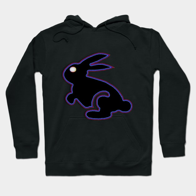 Neon Black Rabbit of the Future With the shows name title Hoodie by RabbitPunched